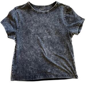 Livi by Olivia Rae Acid Wash Crew Neck Short Sleeve Black Tee Shirt Size Large
